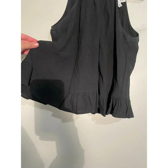 Hyfve Black Halter Neck Ruffle Tank with Chain Straps - Picture 3 of 7
